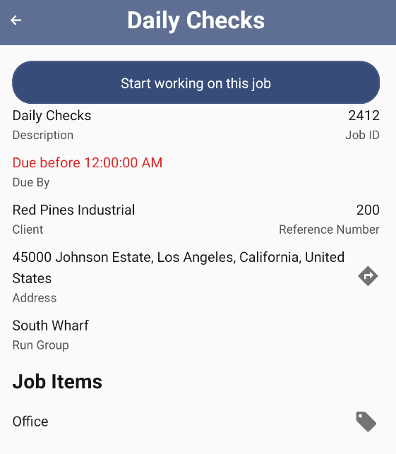 Example Job Details