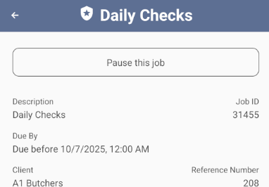 Pause Job Button