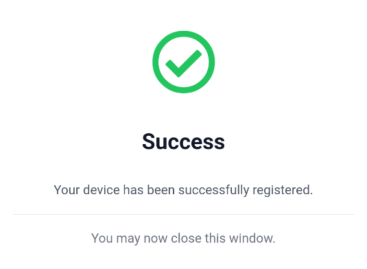ICA Device Registration Success