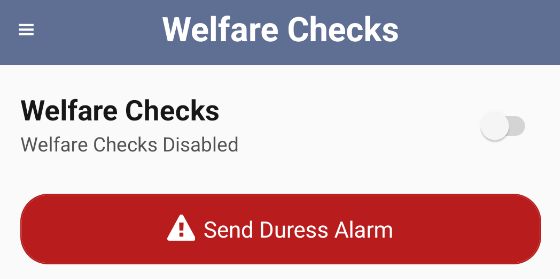 Wellfare Checks Toggle switch