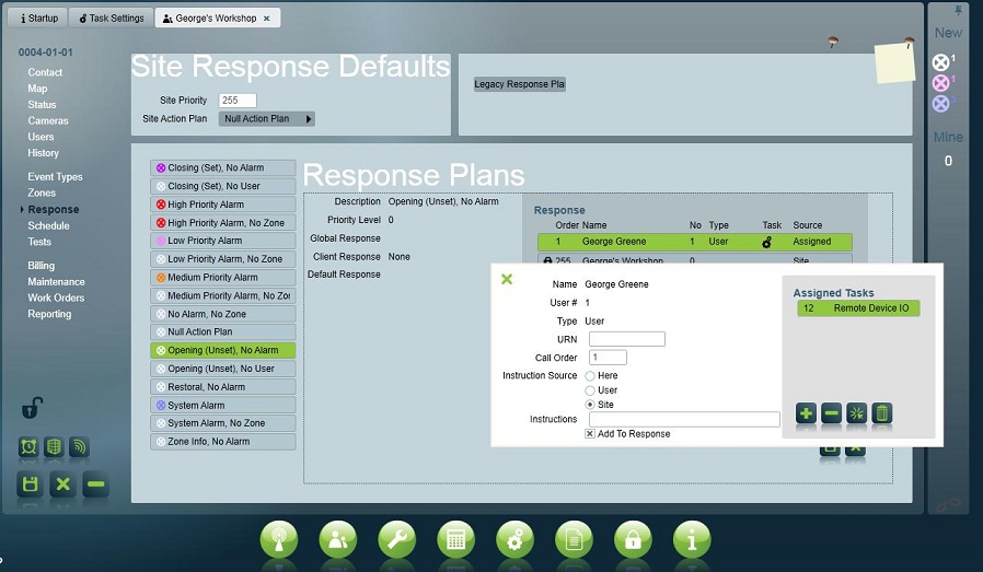 Assigning the Remote Device I/O task to a Client Response Plan.