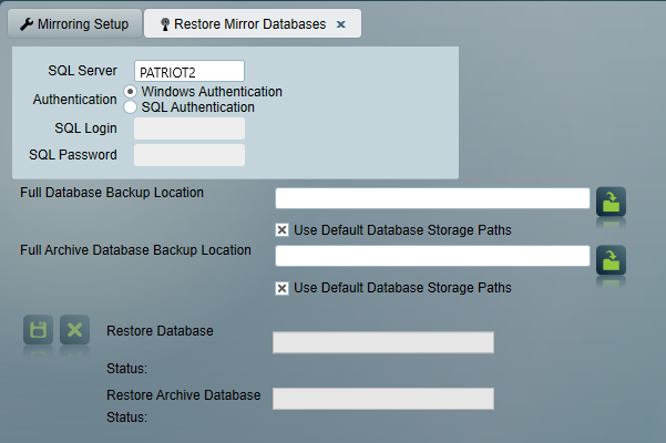 Restore mirror database