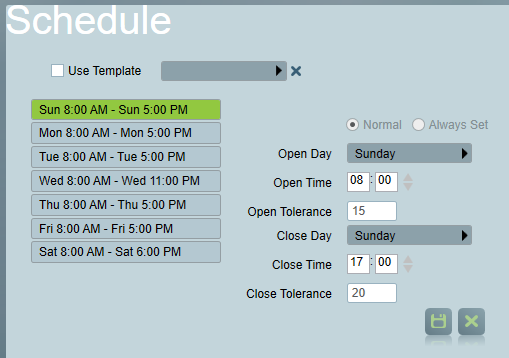 Schedule example