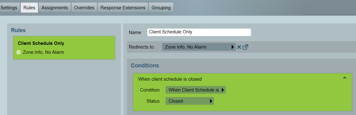 Action Plan Scheduling Rules setup
