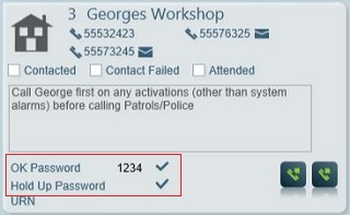 Confirm passwords from the Site Response user.