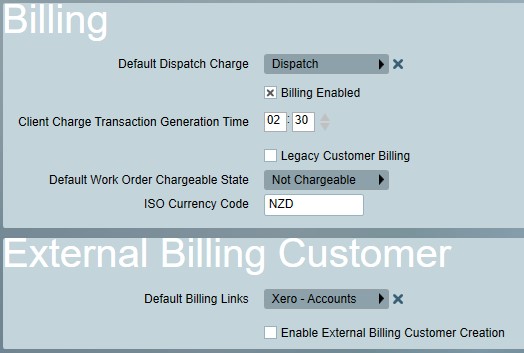 Billing Settings