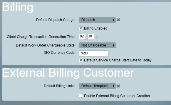 Billing Settings
