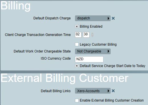 Billing Settings