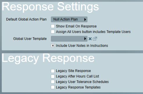 Response Settings