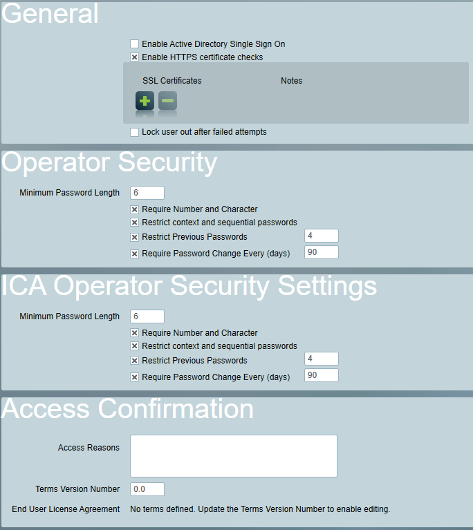 Security Settings