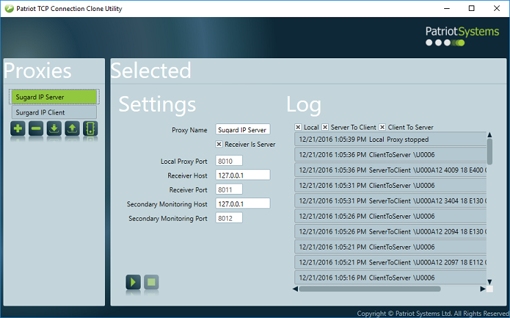 Server Receiver Proxy Setup