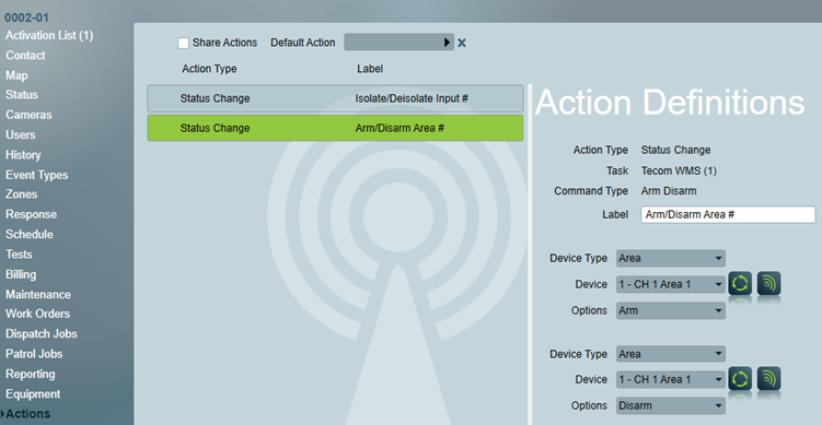 Tecom WMS Client Actions