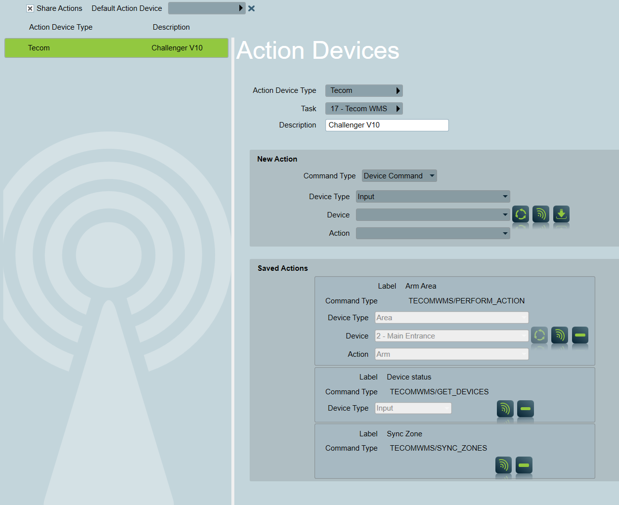 Tecom WMS Client Actions