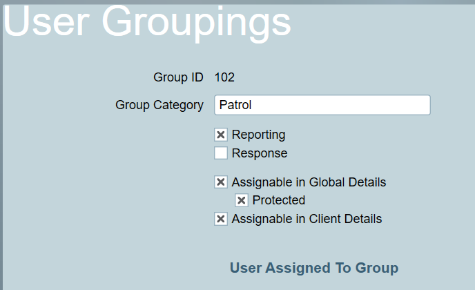 Protected User Grouping
