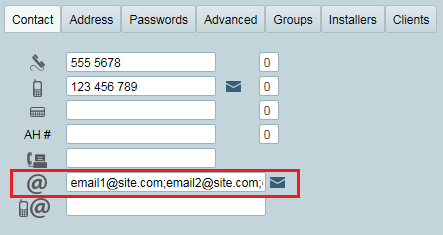 Contact information tab