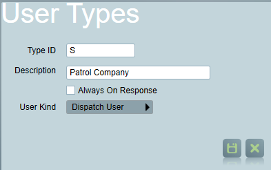 Dispatch user type
