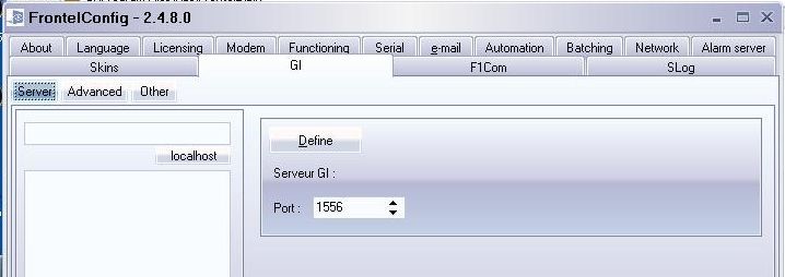 Videofied GI Server tab
