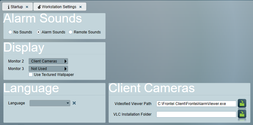 Videofied Workstation Settings