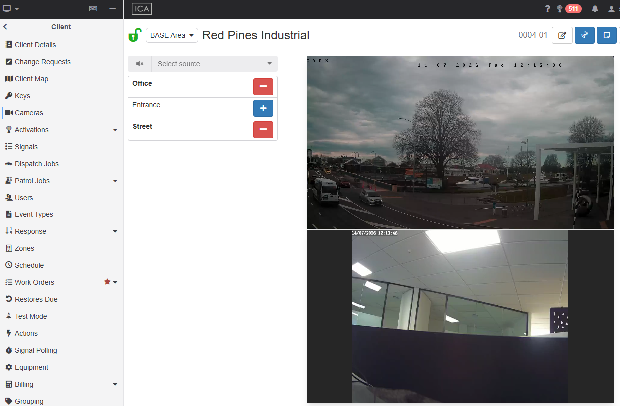 View camera feed from ICA