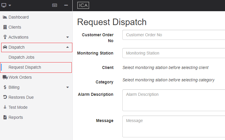 Manual Dispatch Request Button